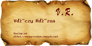 Váczy Rózsa névjegykártya